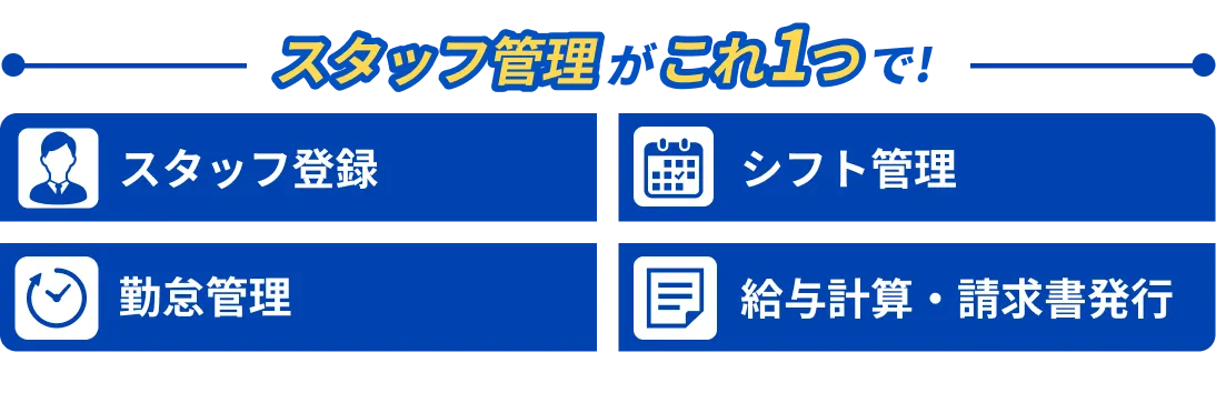 スタッフ管理がこれ一つで