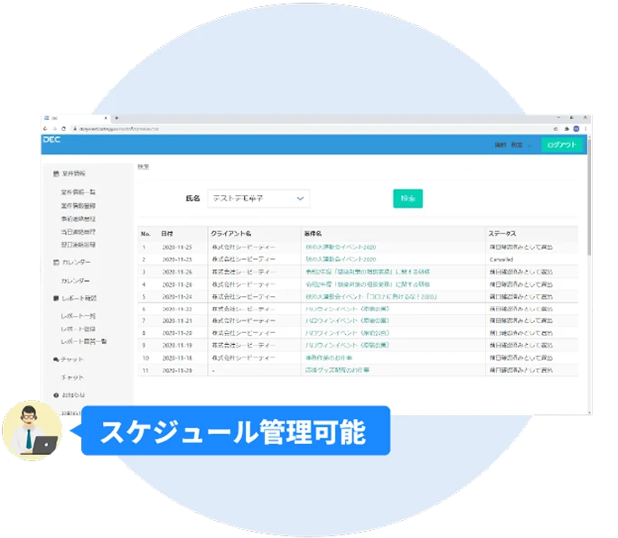 スケジュール管理機能