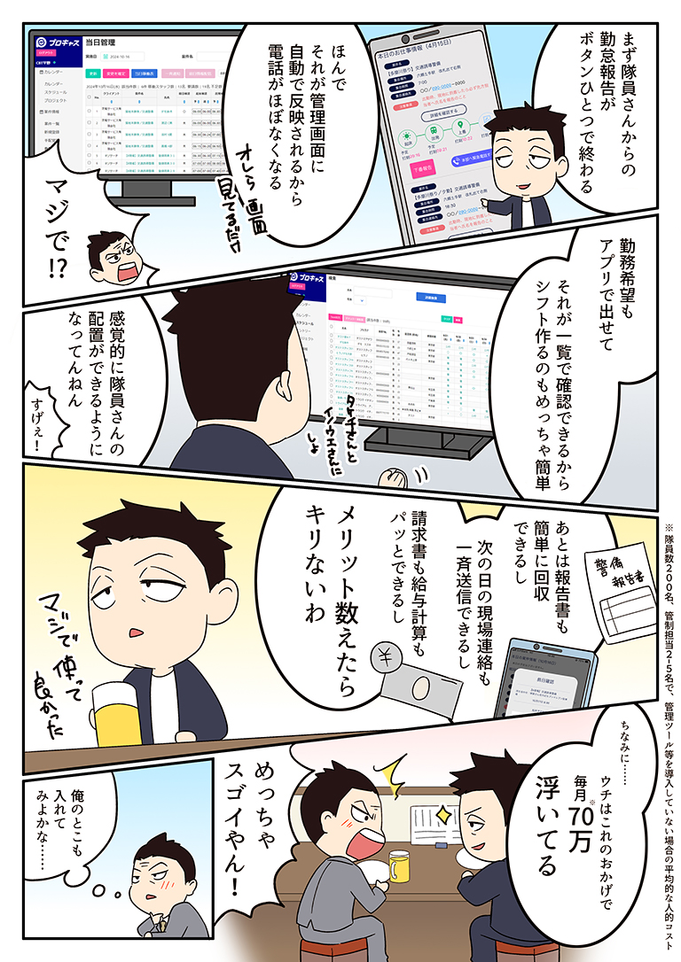 漫画でプロキャス警備がわかる